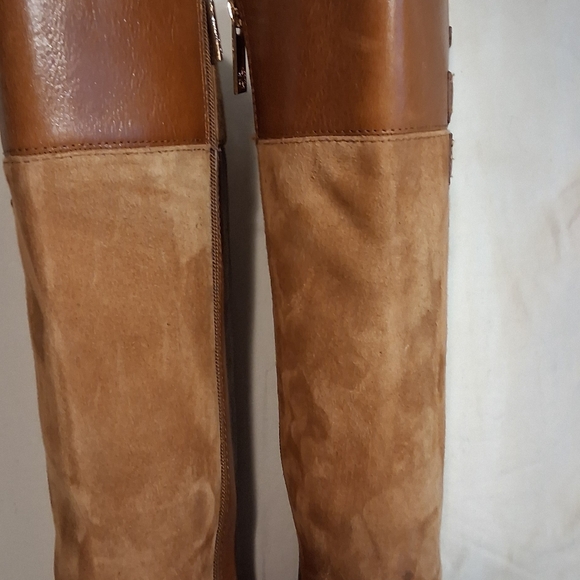 Tory Burch Lizzie Tan Leather Riding Tall Boots Size 8M - Picture 12 of 16